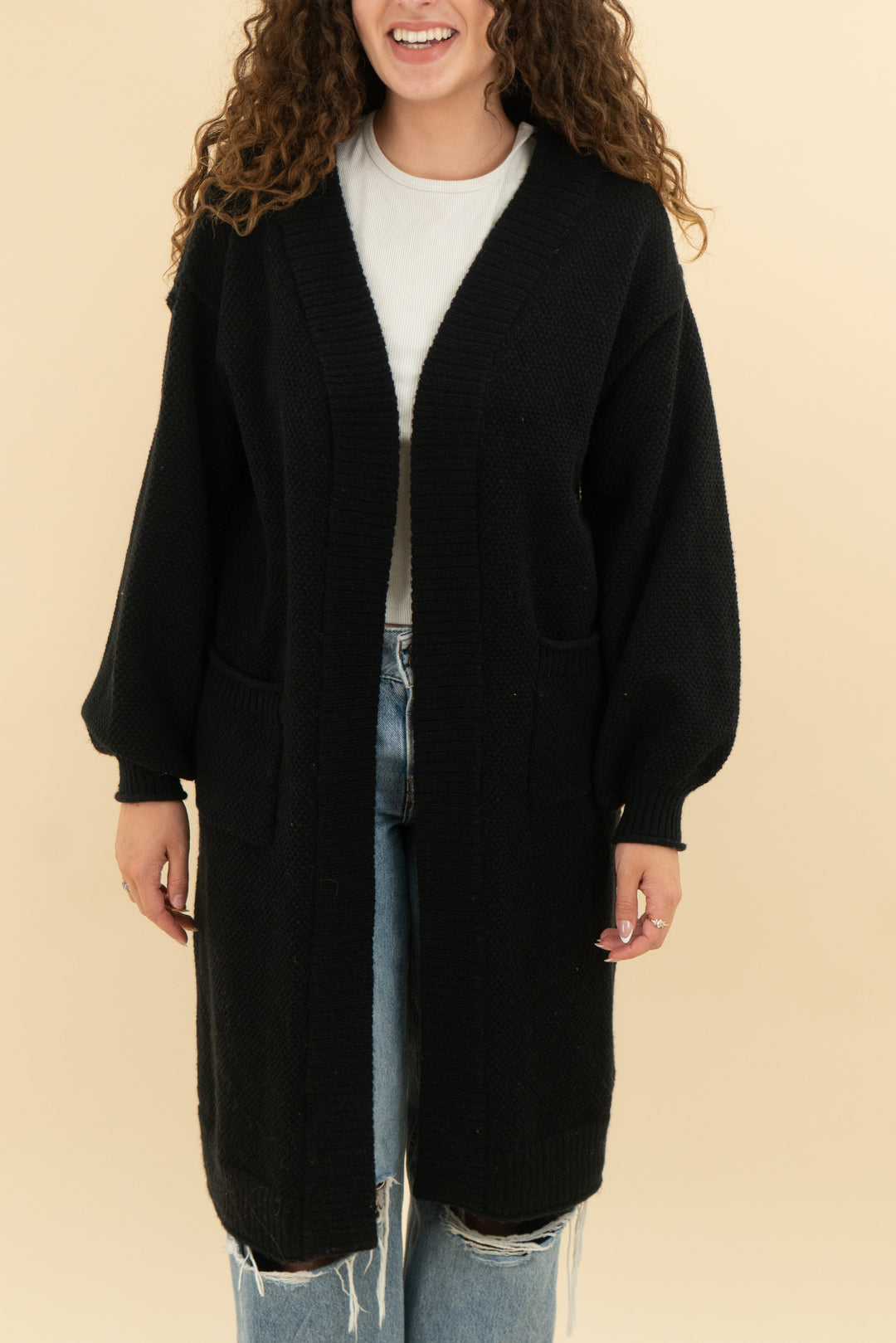 double zero black cardigan (s; retail $58)