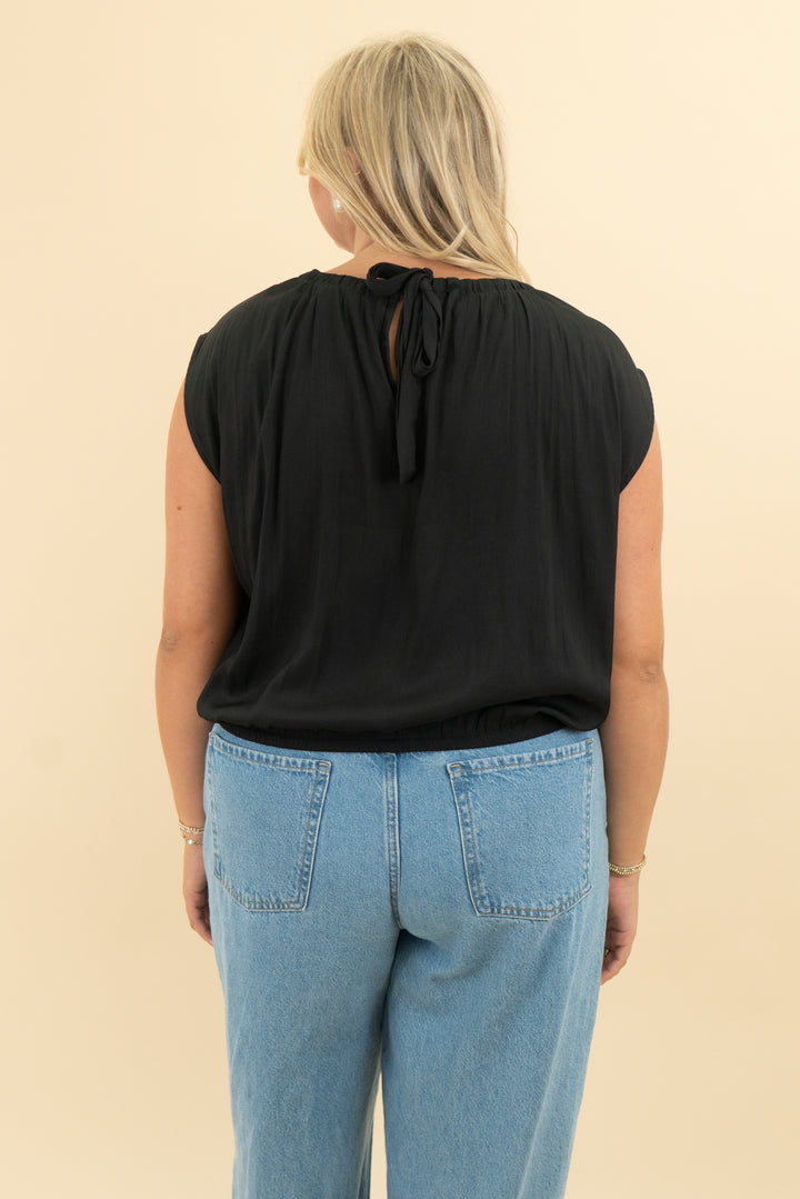 loft black tank top (l)