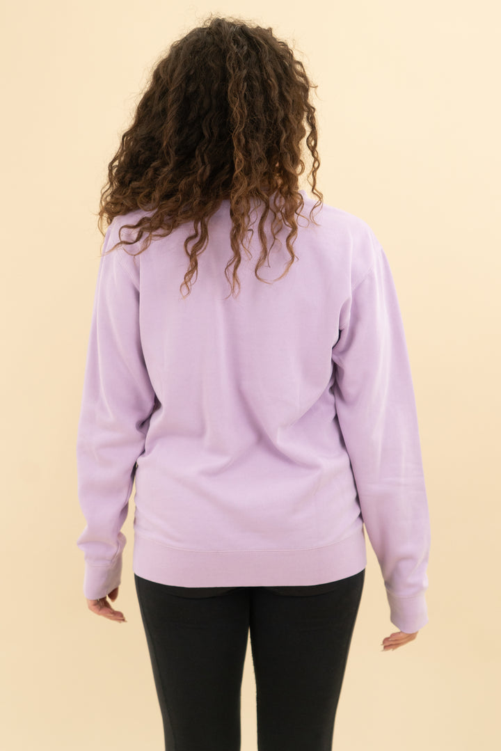 Living Fully Co. purple chocolate heart sweatshirt (s; retail $62)