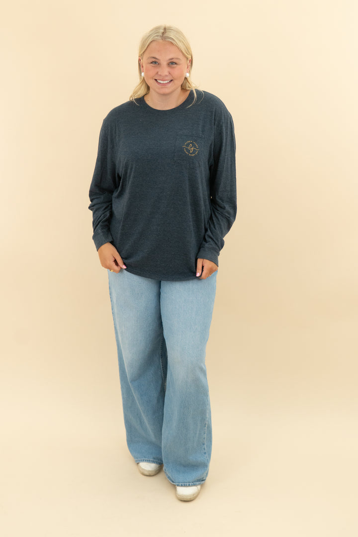 lauren james blue football graphic long sleeve (xl)