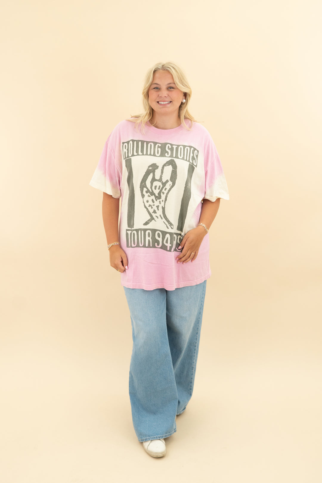 day rolling stone pink graphic tshirt (l/xl)