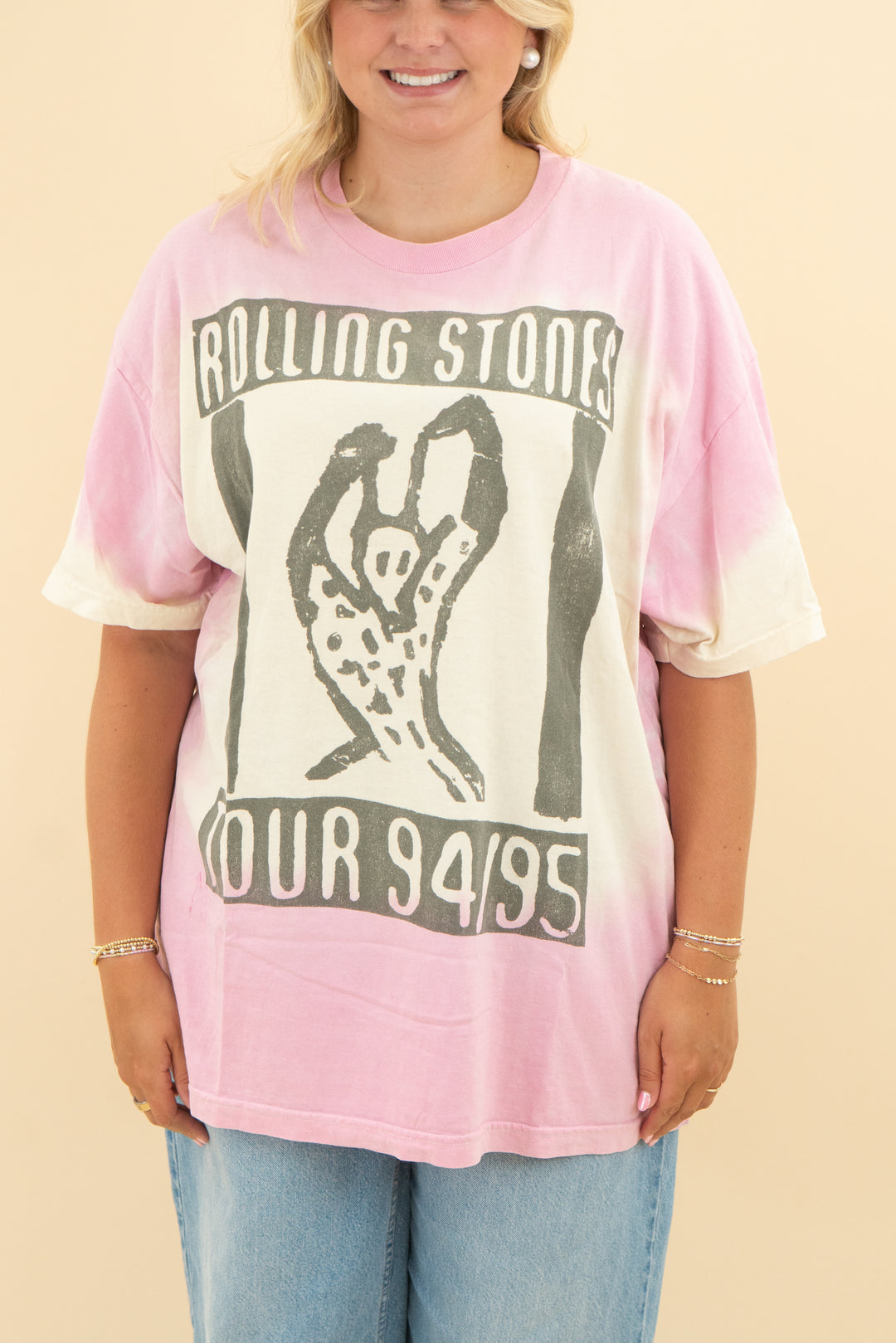 day rolling stone pink graphic tshirt (l/xl)
