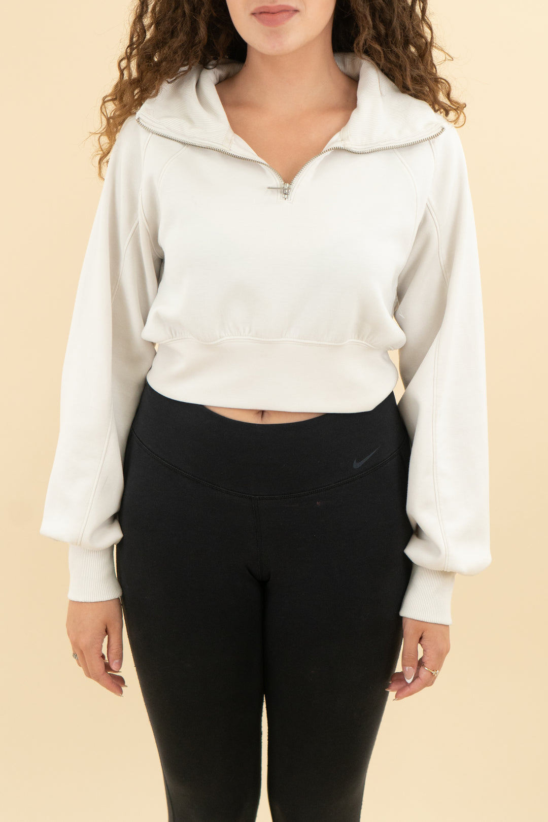 YPB off white quarter zip (s; retail $70)
