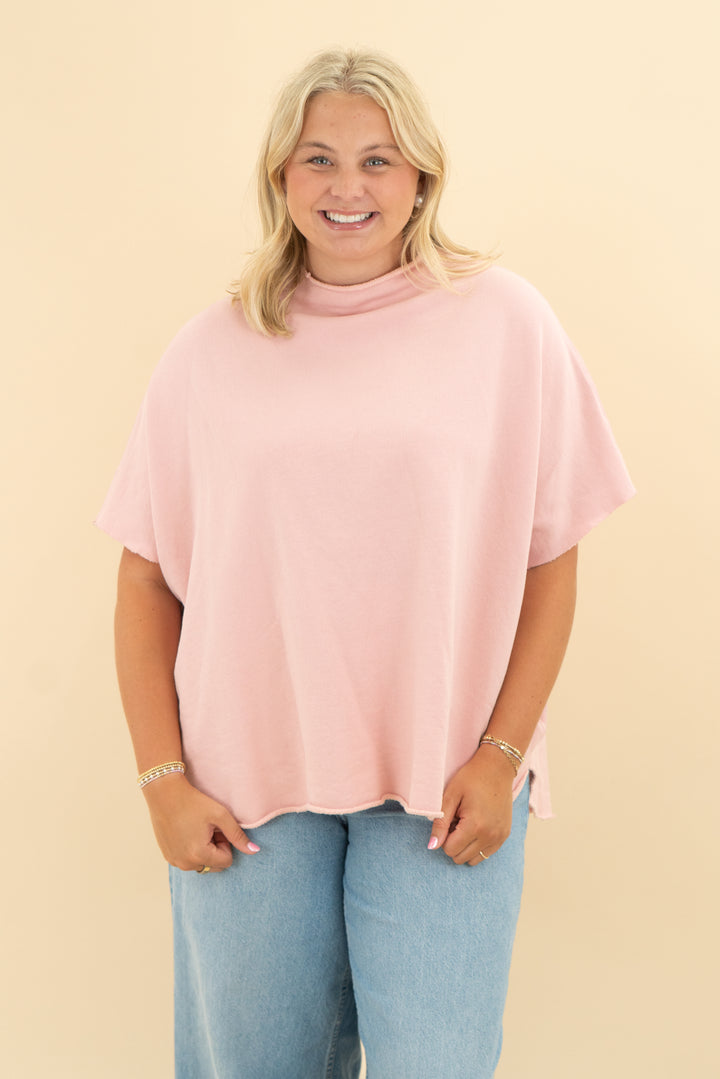 frank & eileen blush short sleeve sweatshirt (os)