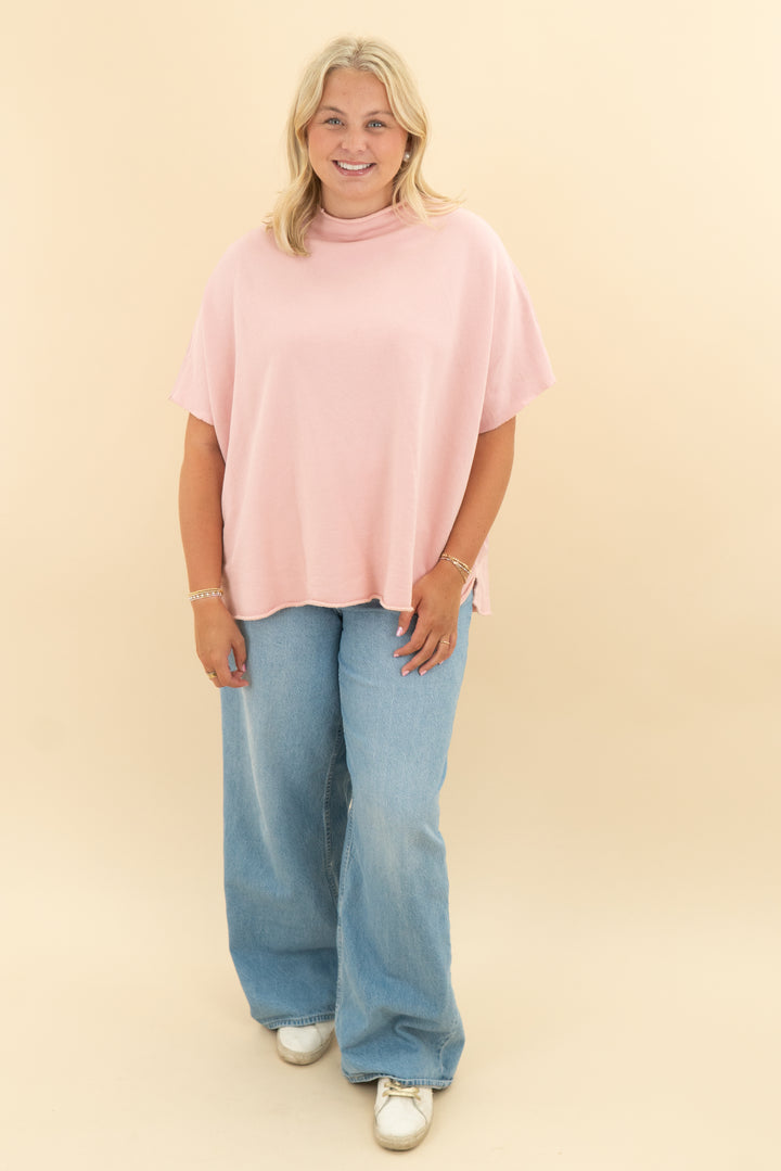 frank & eileen blush short sleeve sweatshirt (os)
