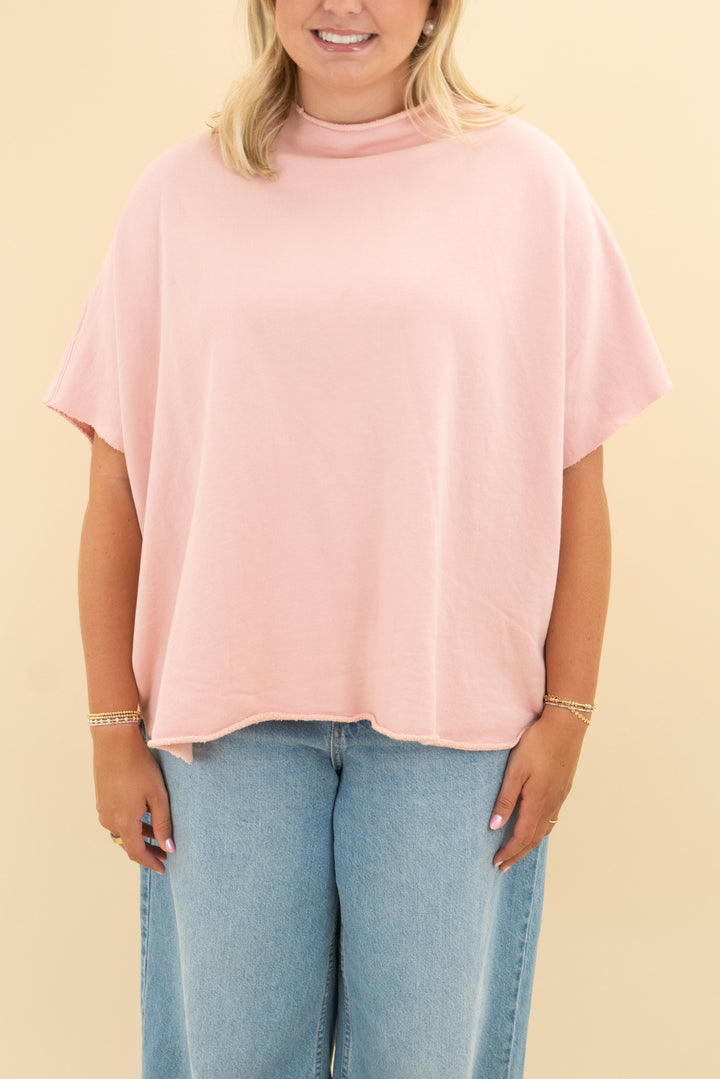 frank & eileen blush short sleeve sweatshirt (os)