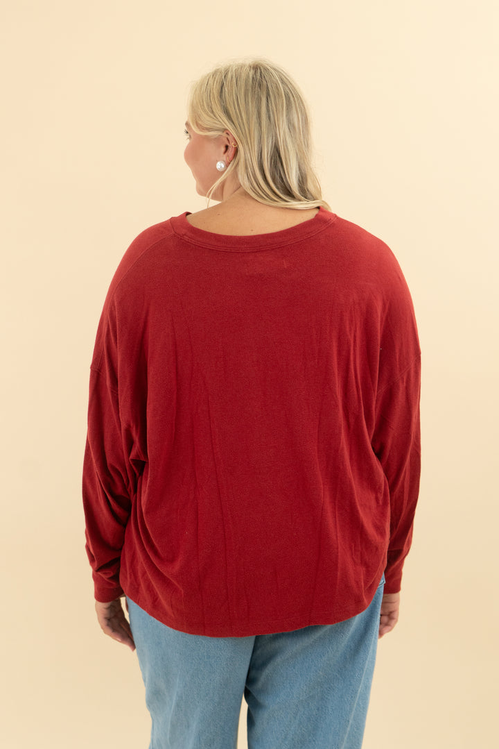 abercrombie & fitch red lounge long sleeve (l)