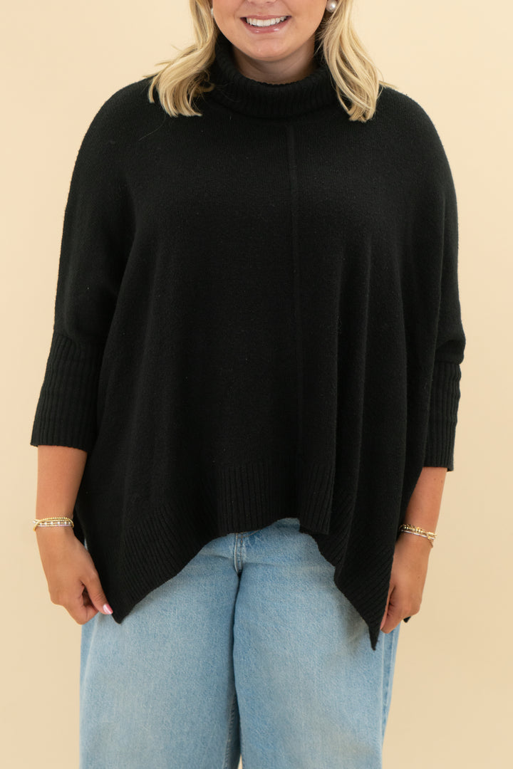 loft black 3/4 sleeve sweater (m)
