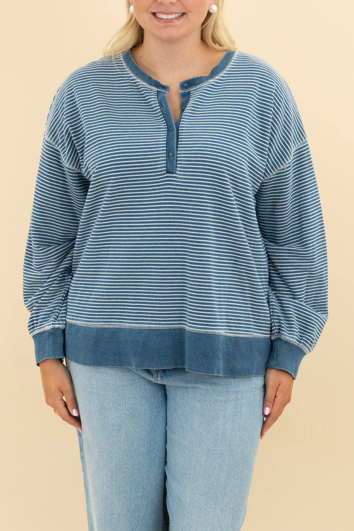 zsupply blue stripe long sleeve (l)