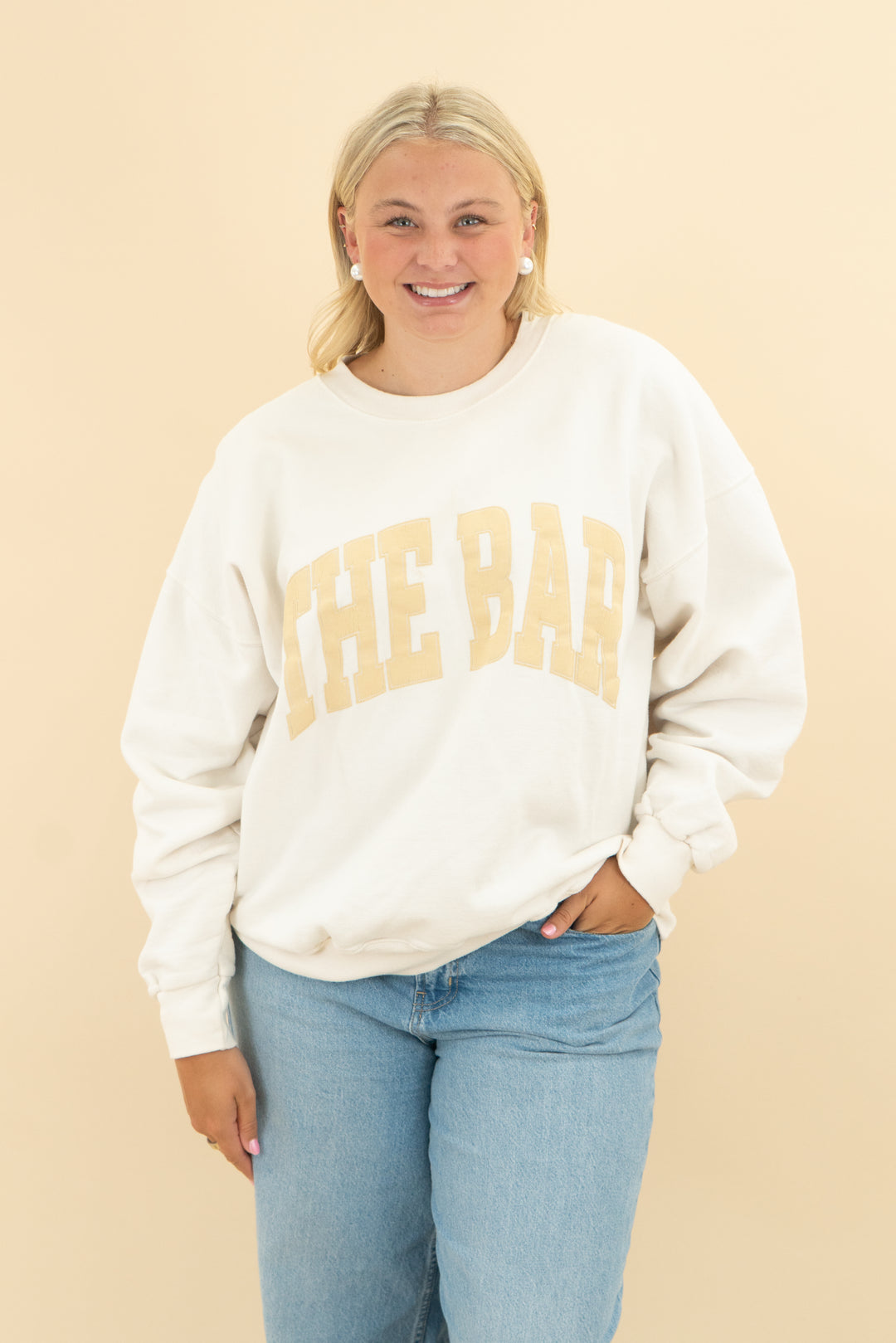 the bar cream crewneck (xl; retail $78)