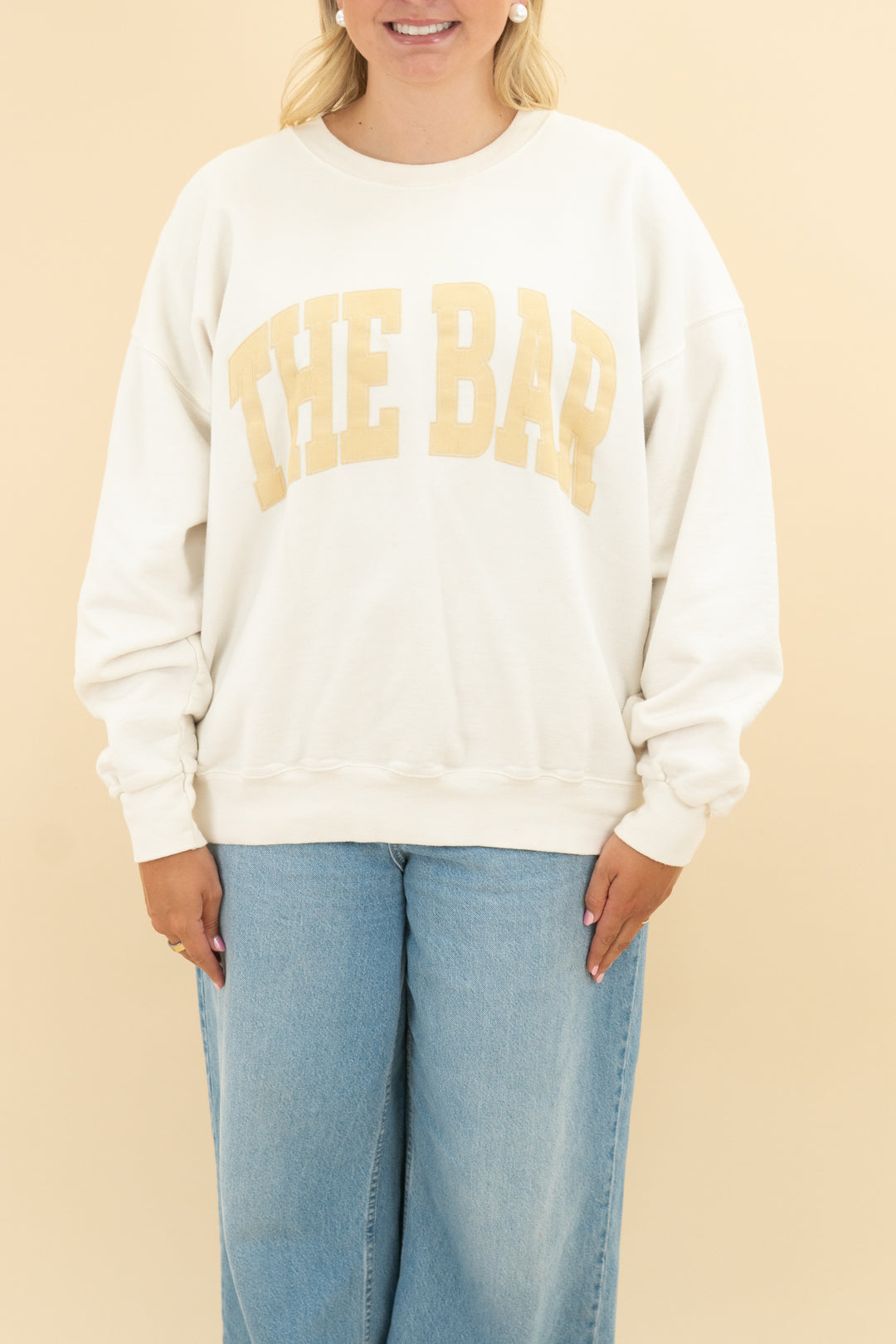the bar cream crewneck (xl; retail $78)
