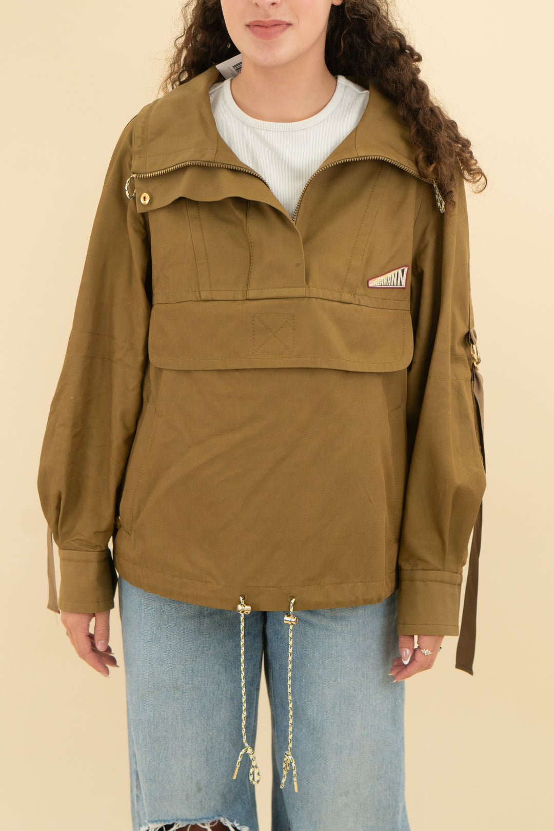 zimmermann mustard green quarter zip jacket (2)