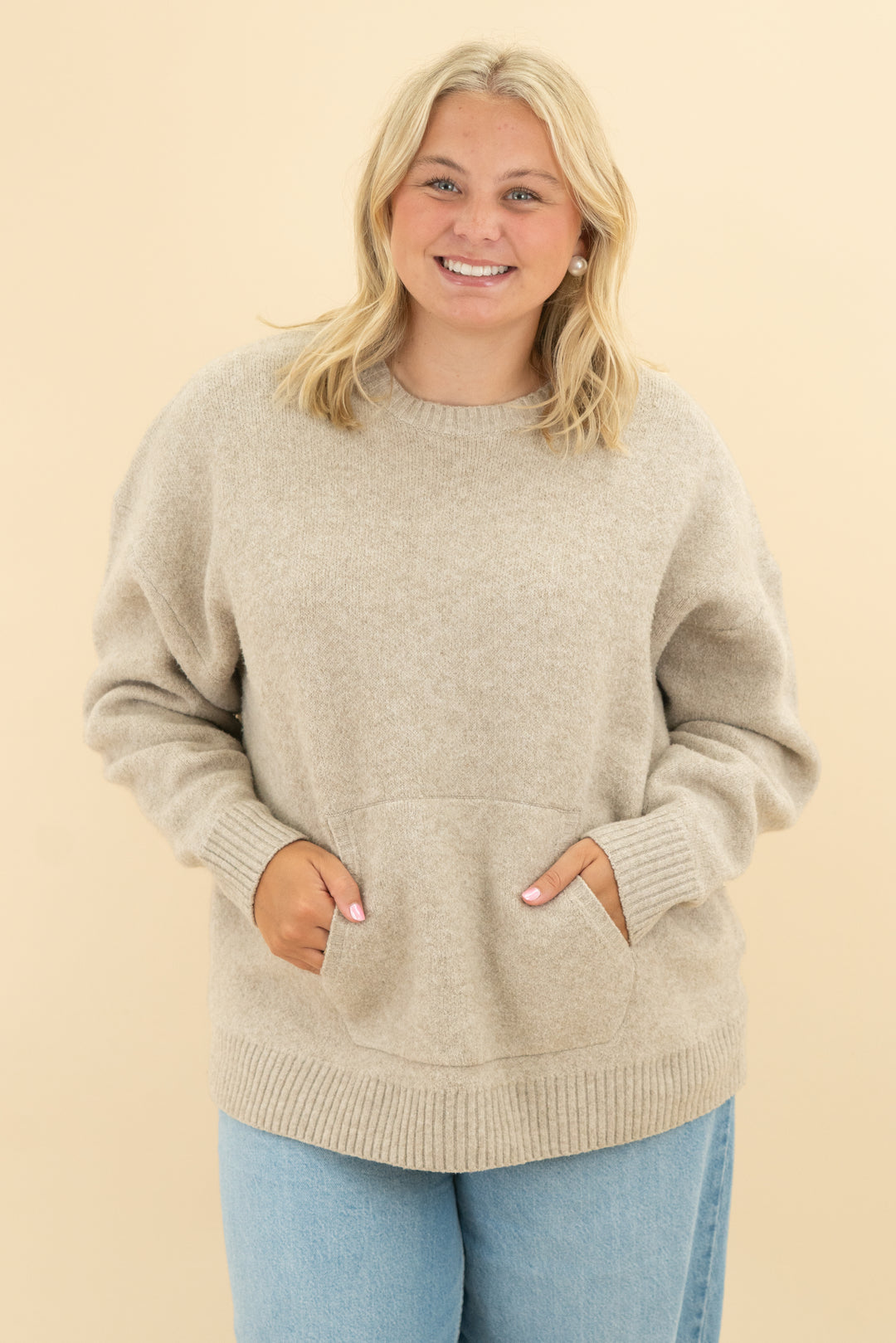 rae made tan oversized sweater (l)
