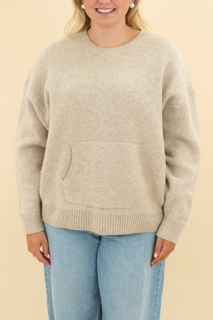 rae made tan oversized sweater (l)