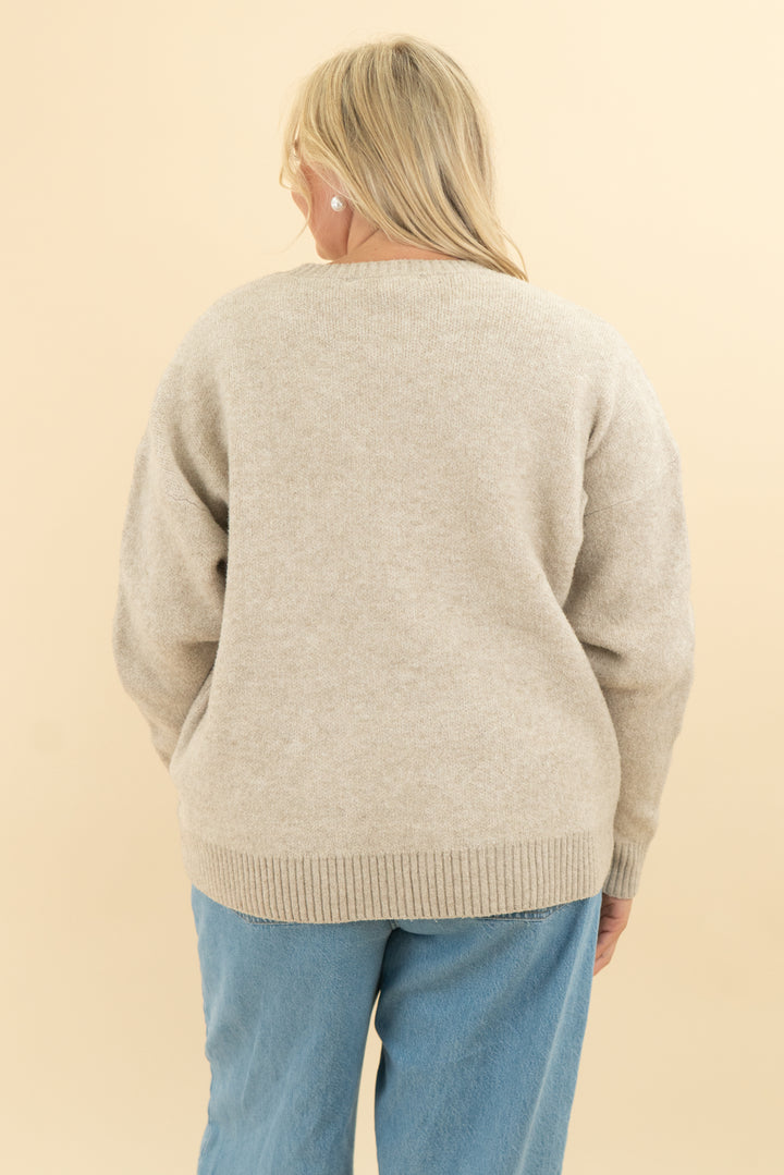 rae made tan oversized sweater (l)