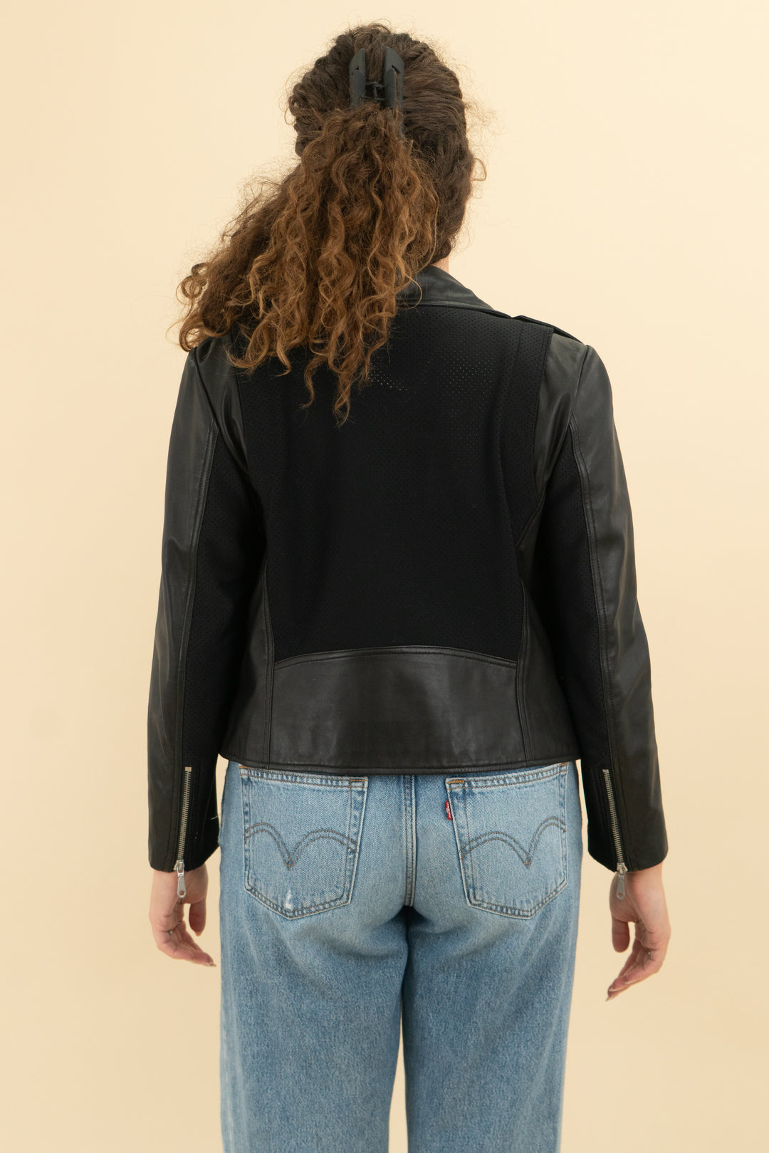 rebecca minkoff black leather jacket (s)