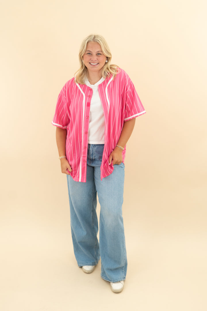 pink and white stripe jersey (xl; $74.05)