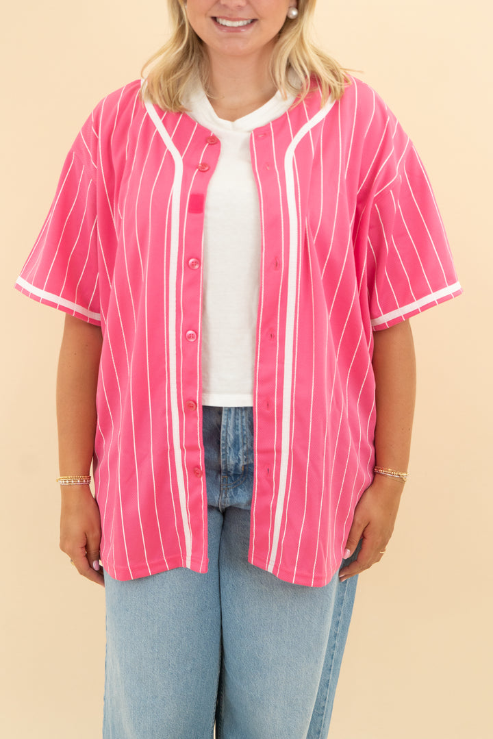 pink and white stripe jersey (xl; $74.05)