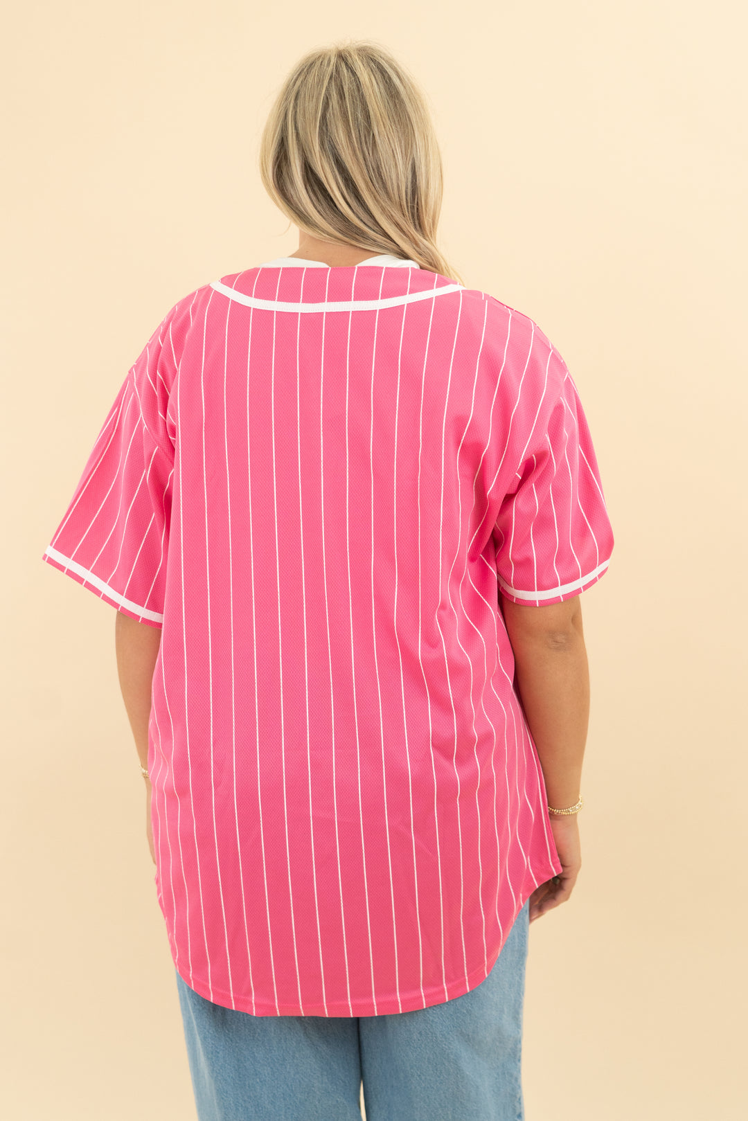 pink and white stripe jersey (xl; $74.05)