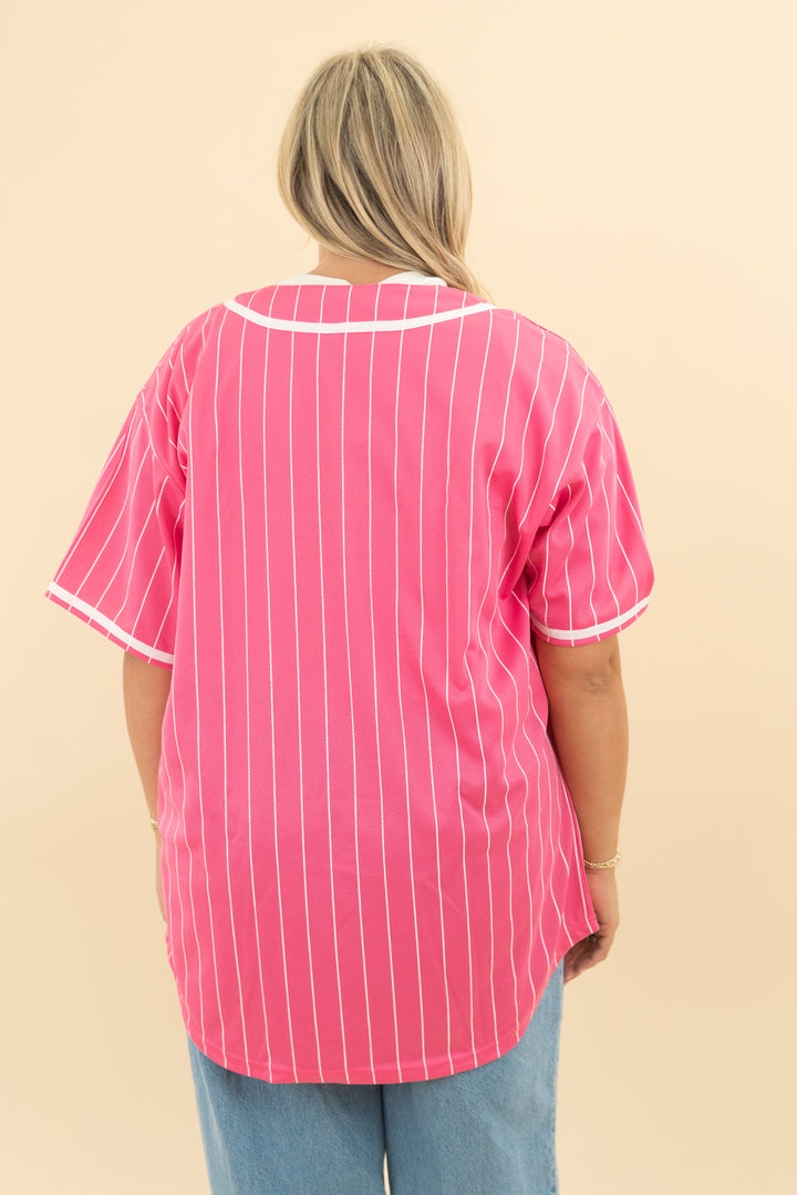 pink and white stripe jersey (xl; $74.05)