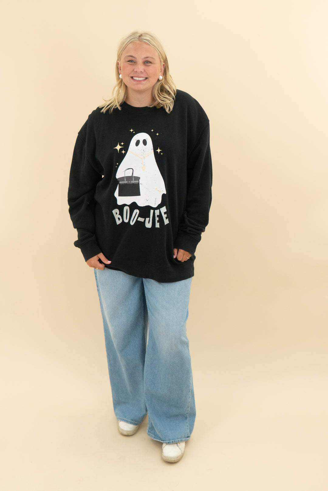 Living Fully Co. ghost black sweatshirt (xxl; retail $62)