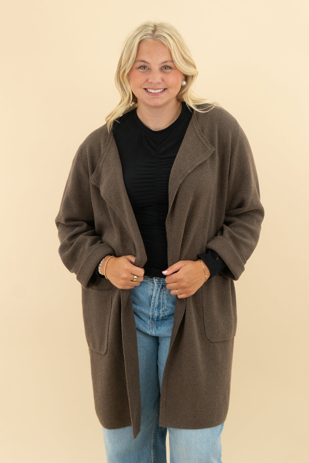 quince brown cardigan (l)