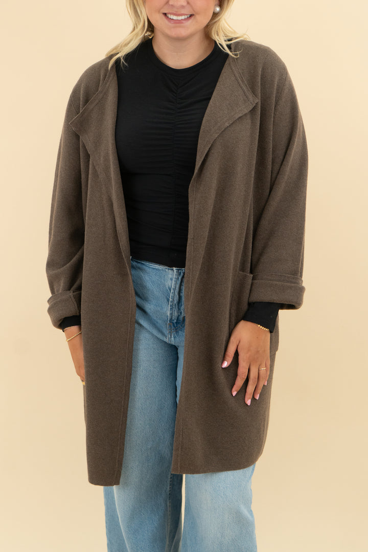 quince brown cardigan (l)