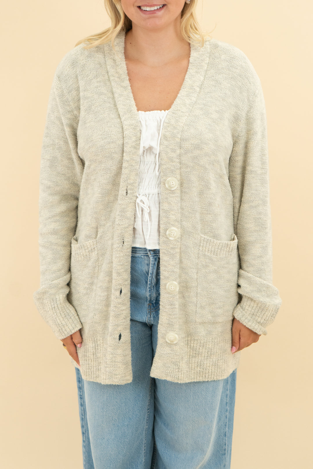 faceplant dreams cream cardigan (l)