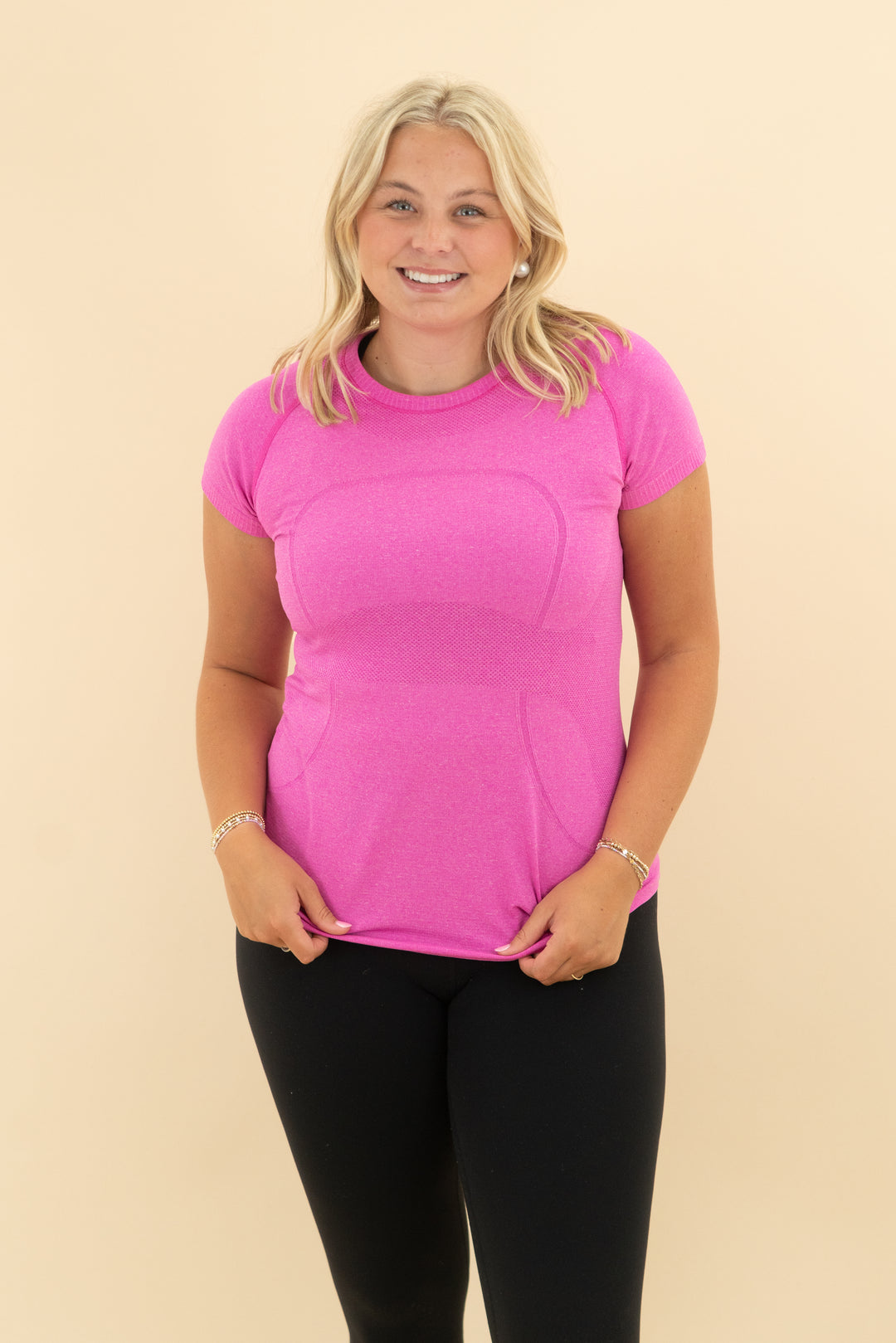 lululemon hot pink short sleeve top (10)