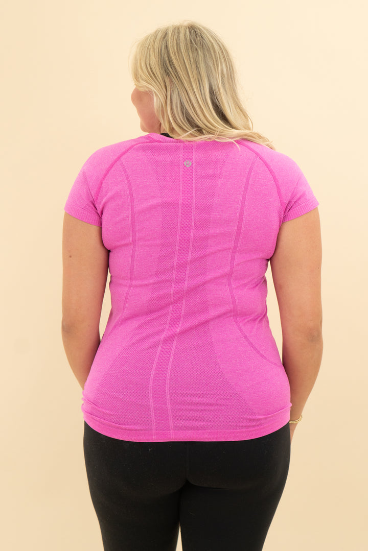 lululemon hot pink short sleeve top (10)