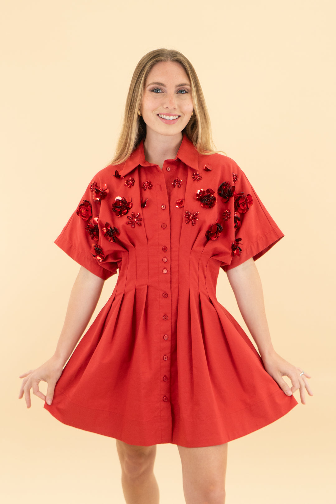 exquise red mini dress (xs; retail $178)