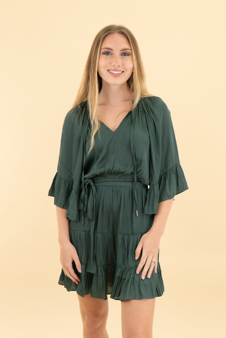 minkpink green mini dress (xs)