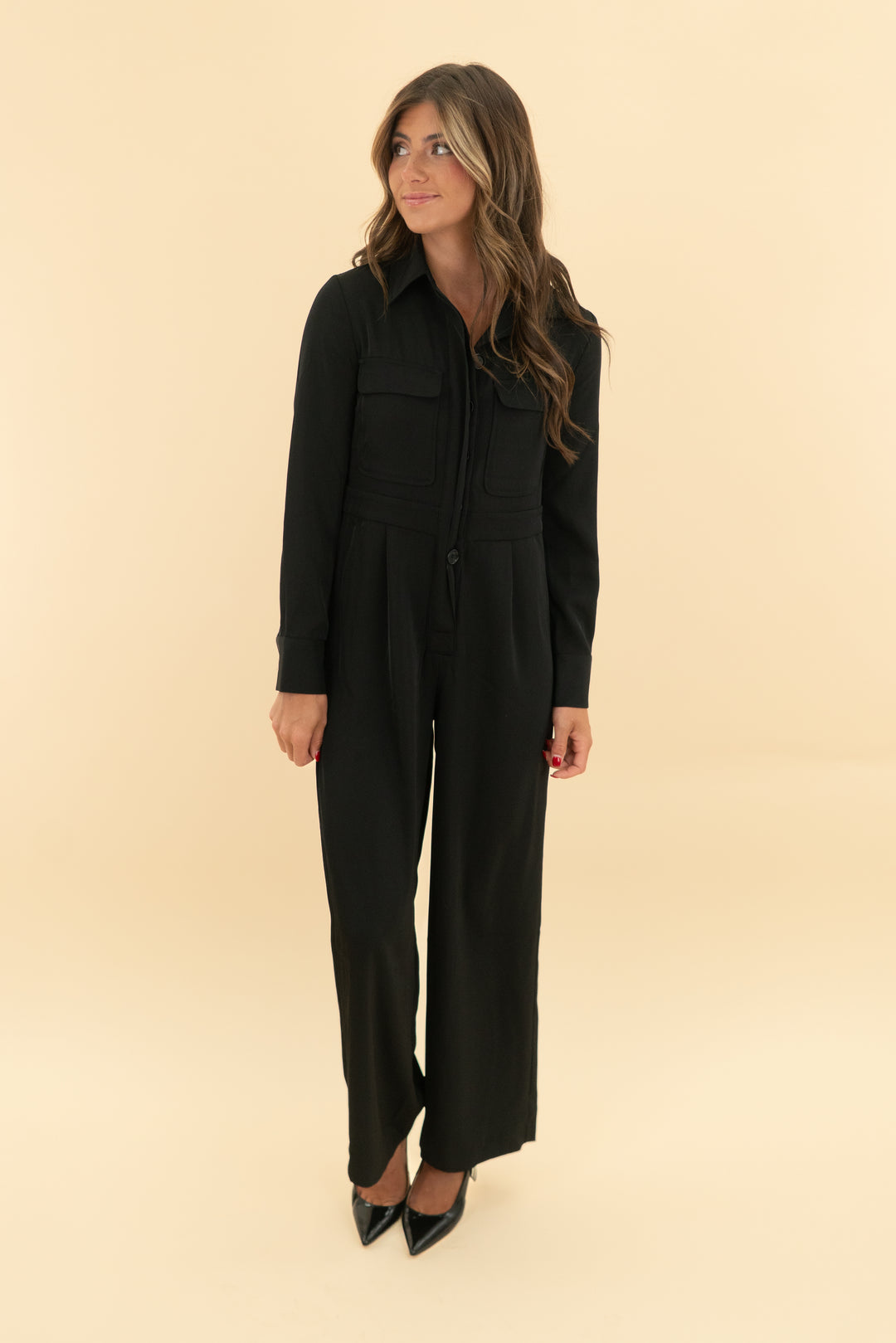 banana republic black jumpsuit nwt (0; retail $150)