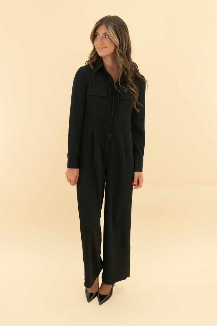 banana republic black jumpsuit nwt (0; retail $150)