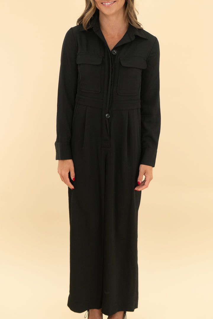 banana republic black jumpsuit nwt (0; retail $150)