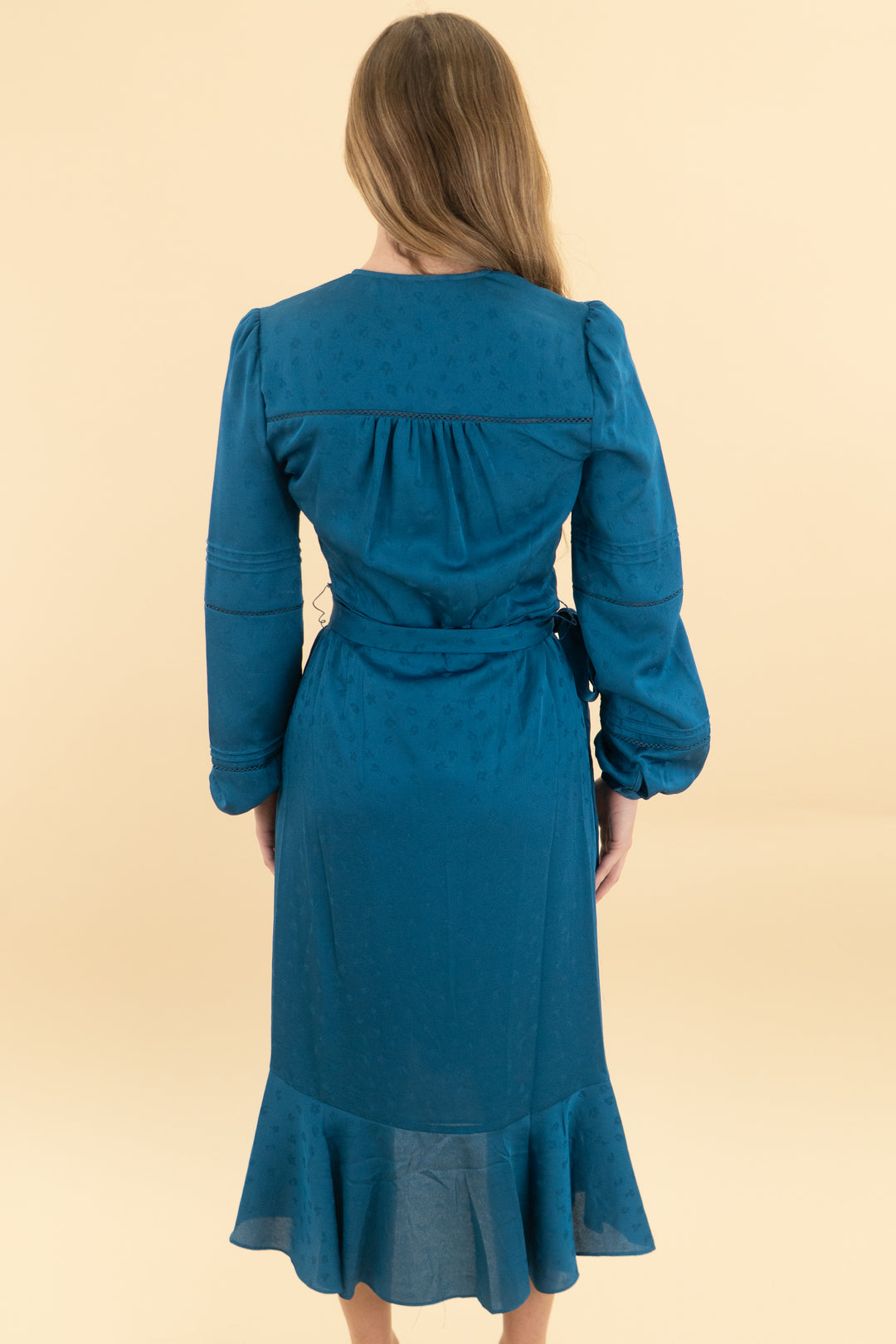 veronica beard turquoise wrap midi dress (0)