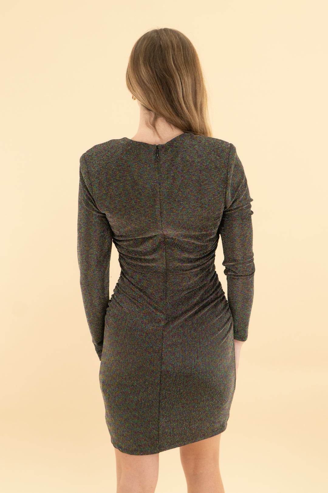 astr the label multi/sparkly long sleeve dress (m)