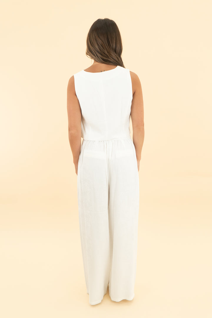 house of harlow white vest and pant set (s)
