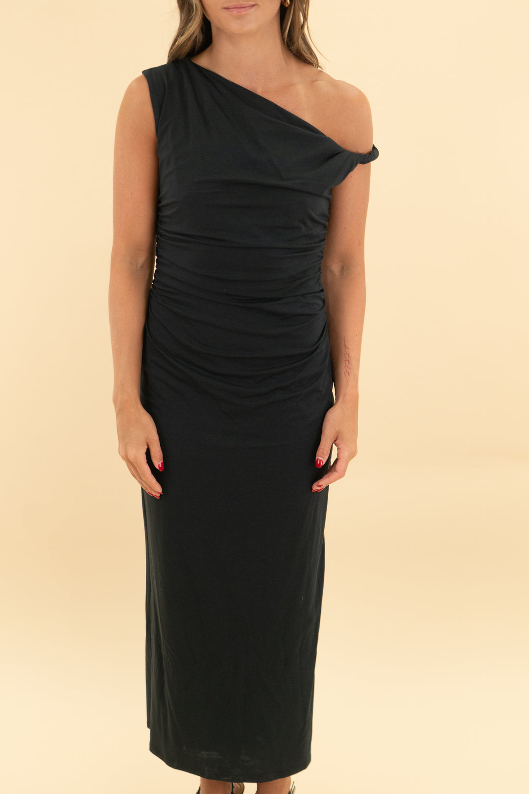 abercrombie & fitch black modal blend maxi dress nwt  (sp; retail $90)