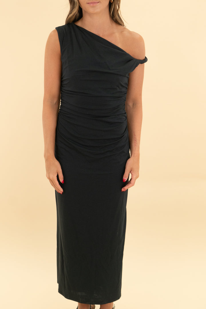 abercrombie & fitch black modal blend maxi dress nwt  (sp; retail $90)