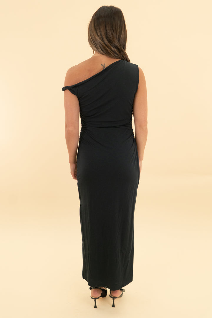 abercrombie & fitch black modal blend maxi dress nwt  (sp; retail $90)