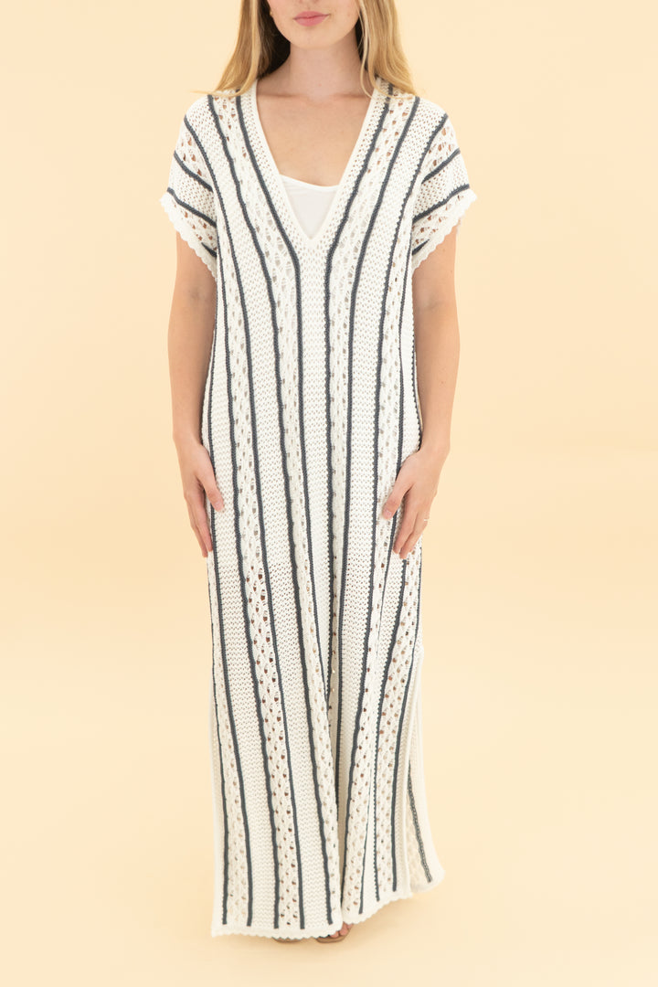 splendid white stripe knit dress (xs)