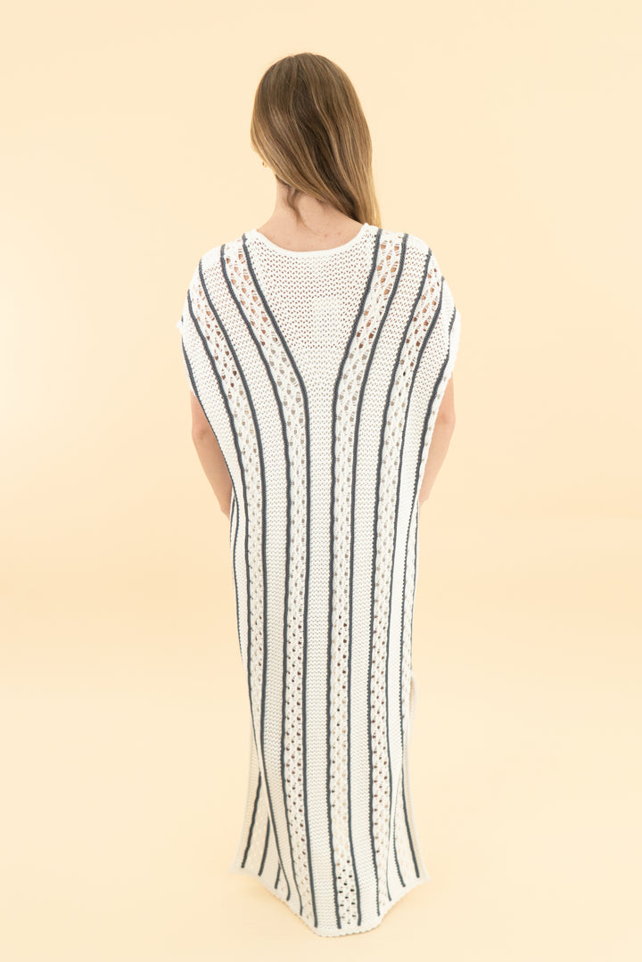 splendid white stripe knit dress (xs)