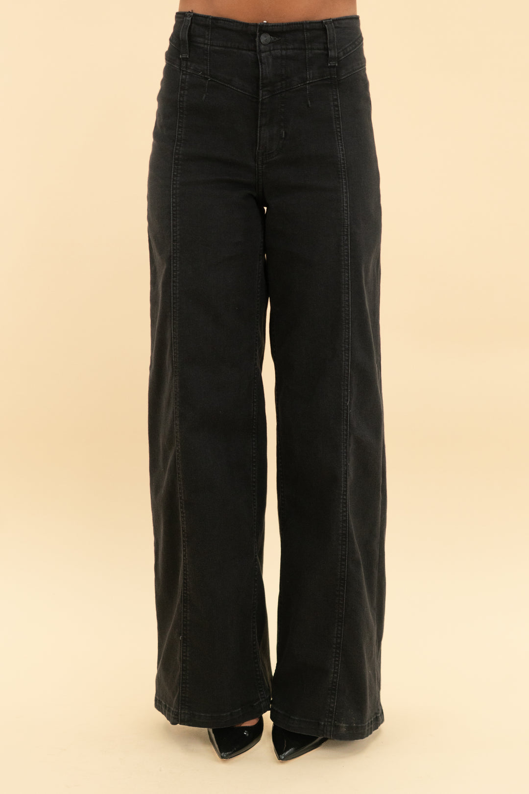 we the free black straight leg jeans (26; retail $128)