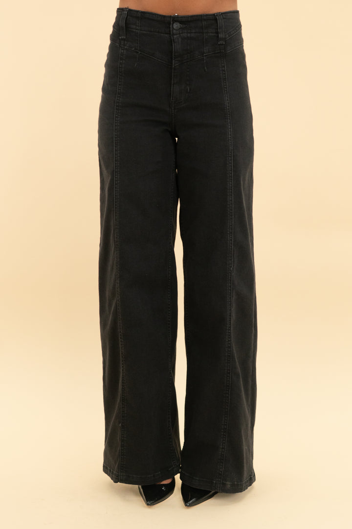 we the free black straight leg jeans (26; retail $128)
