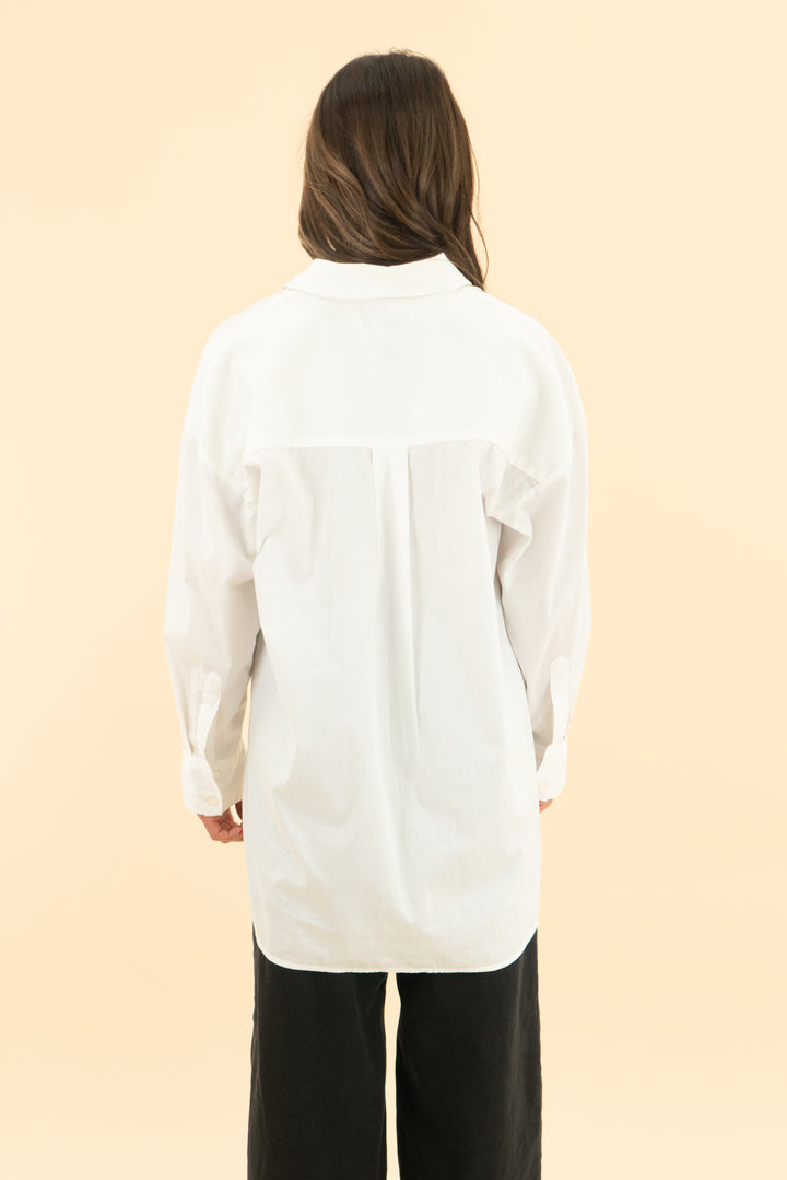 abercrombie & fitch white oversized boyfriend button top (sp; retail $69)