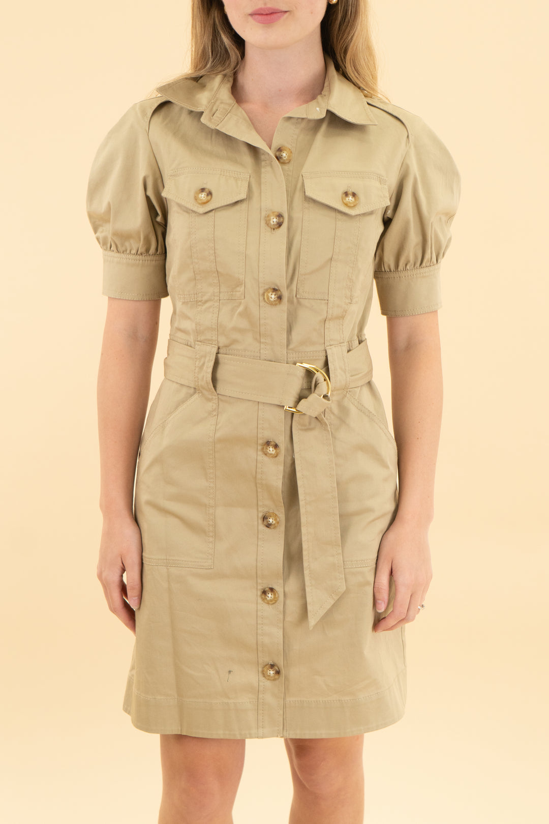 derek lam 10 crosby khaki chino mini dress (0)