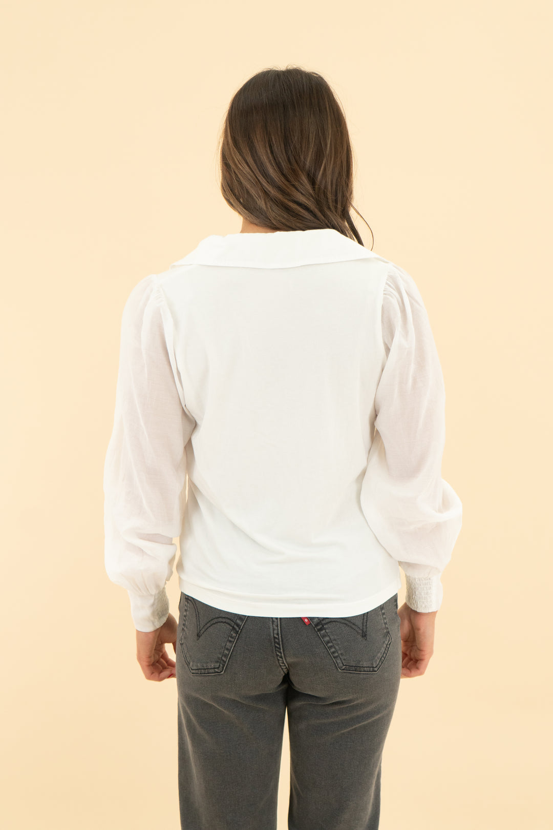 evereve white light weight long sleeve top (xs)