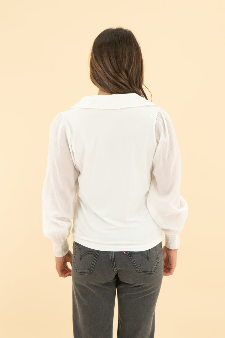 evereve white light weight long sleeve top (xs)