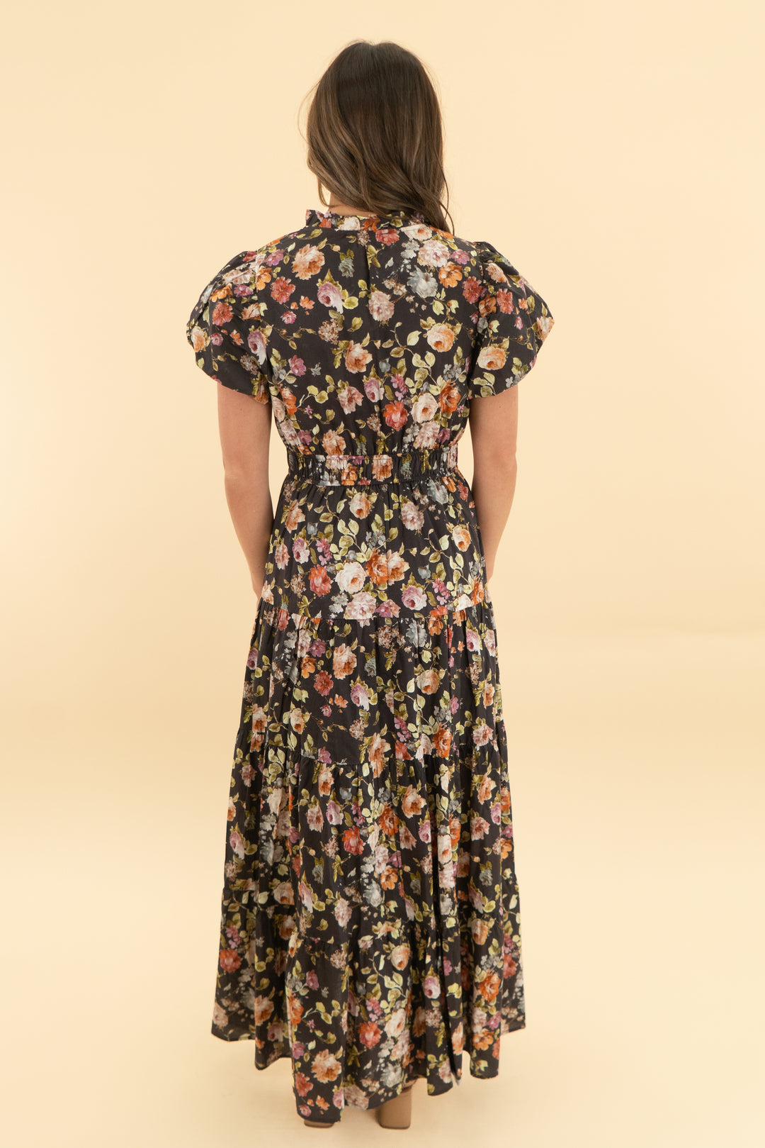 entro brown floral maxi dress (xs)